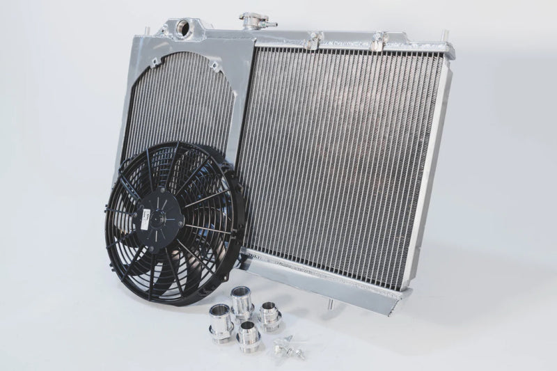 Load image into Gallery viewer, CSF 96-07 Mitsubishi Evo 4/5/6/7/8/9 Full-Slim Radiator w/12in Fan &amp; Shroud/-16AN &amp; Slip On Fitting
