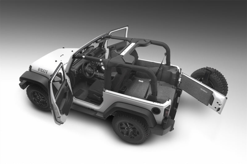 Load image into Gallery viewer, BedRug 07-10 Jeep JK 2Dr Rear 5pc Cargo Kit (Incl Tailgate &amp; Tub Liner)
