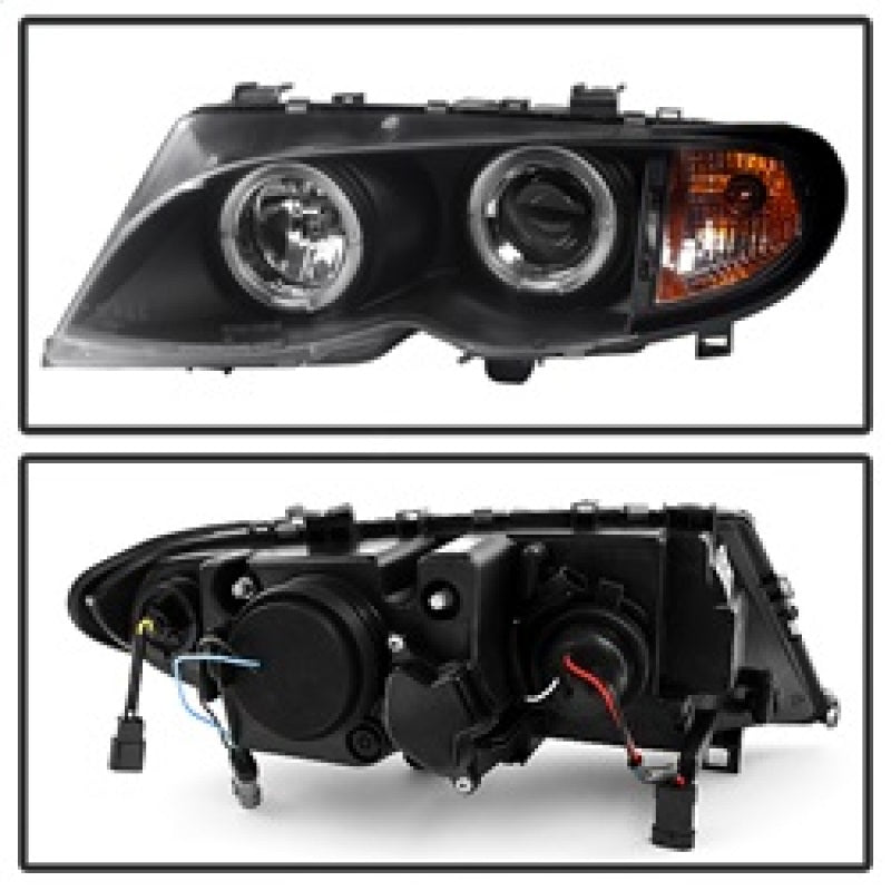 Load image into Gallery viewer, Spyder BMW E46 3-Series 02-05 4DR Projector Headlights 1PC LED Halo Blk PRO-YD-BMWE4602-4D-AM-BK
