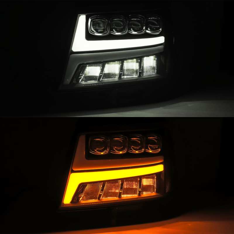 Load image into Gallery viewer, AlphaRex 07-13 Chevy Avalanche NOVA LED Proj Headlights Plank Style Matte Black w/Activ Light/DRL
