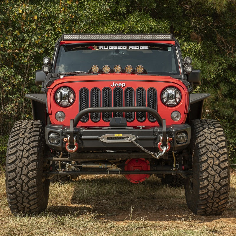 Load image into Gallery viewer, Rugged Ridge Arcus Front Bumper Set W/ Overrider 2018 Jeep Wrangler JK
