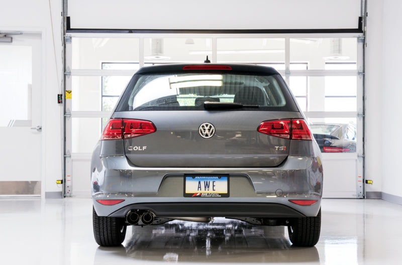 Load image into Gallery viewer, AWE Tuning VW MK7 Golf 1.8T Track Edition Exhaust w/Diamond Black Tips (90mm)

