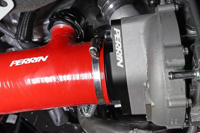 Load image into Gallery viewer, Perrin 2022+ Subaru WRX Red 3in Turbo Inlet Hose w/ Nozzle (Short)
