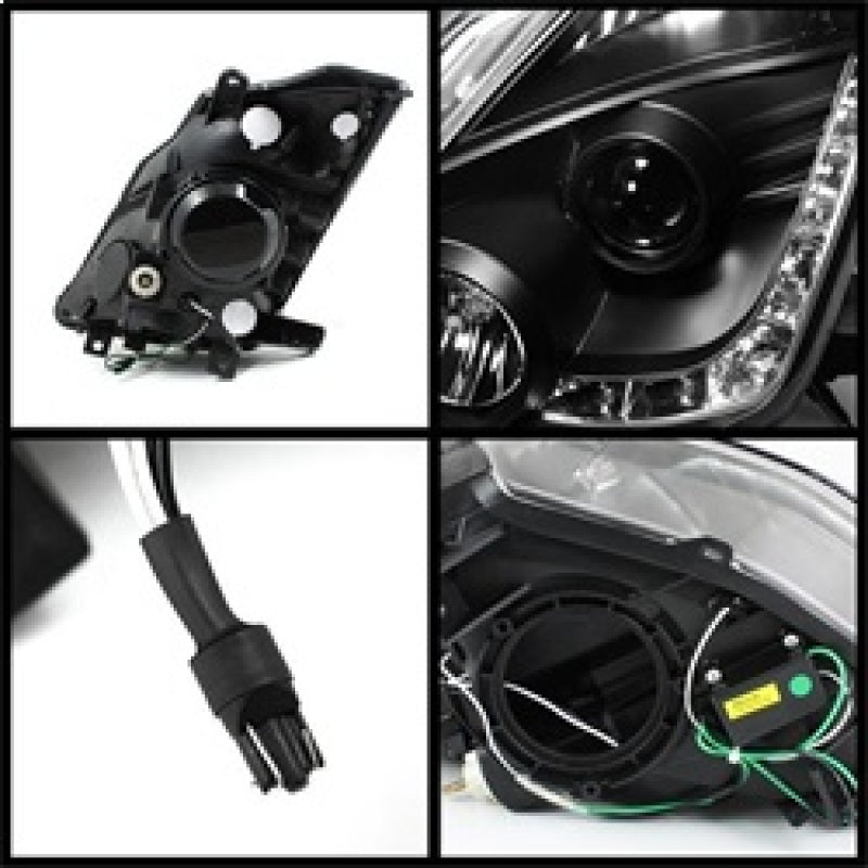 Load image into Gallery viewer, Spyder Nissan 350Z 03-05 Projector Headlights Halogen Model Only - DRL Black PRO-YD-N350Z02-DRL-BK
