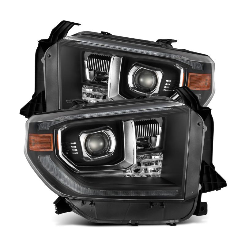 Load image into Gallery viewer, AlphaRex 14-21 Toyota Tundra PRO-Series Projector Headlights Black w/Seq. Sig. + DRL
