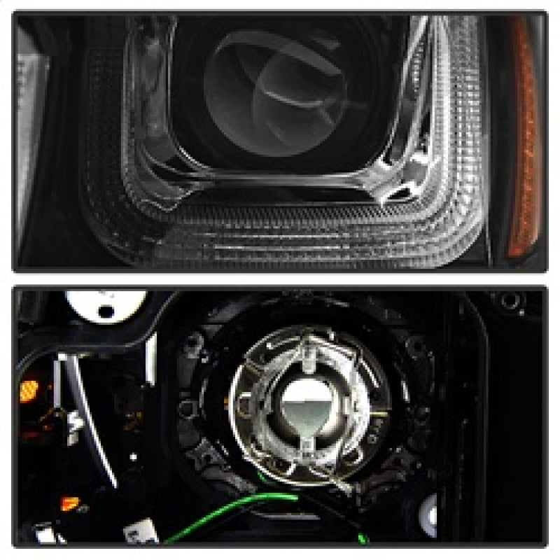 Load image into Gallery viewer, Spyder Volkswagen Golf VII 14-16 Projector Headlights DRL LED Blk Stripe Blk PRO-YD-VG15-BLK-DRL-BK
