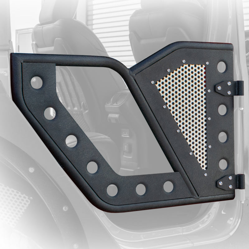 Load image into Gallery viewer, DV8 Offroad Jeep 18+ Wrangler JL / 20+ Gladiator JT Front Rock Doors w/ Perforated Aluminum Mesh
