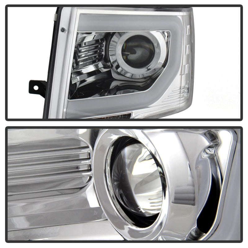 Load image into Gallery viewer, Spyder Ford F150 13-14 Projector Fctry Xenon Model- Light Bar DRL Chrm PRO-YD-FF15013-LBDRL-HID-C
