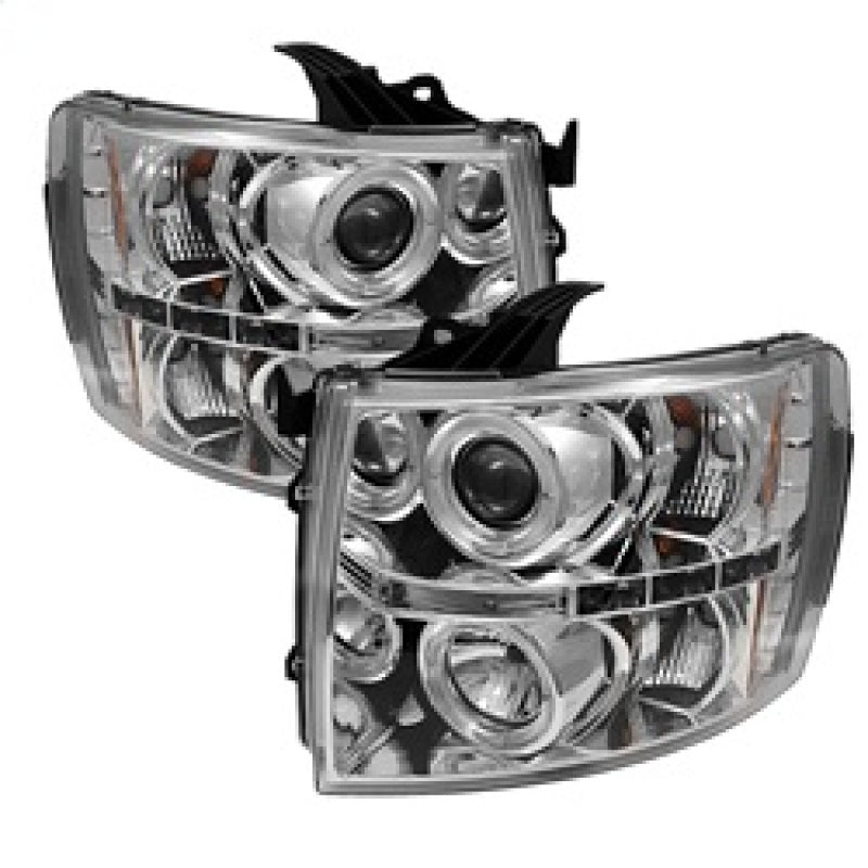 Load image into Gallery viewer, Spyder Chevy Silverado 1500 07-13 Projector Headlights LED Halo LED Chrm PRO-YD-CS07-HL-C
