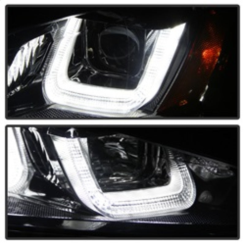 Load image into Gallery viewer, Spyder Volkswagen Golf VII 14-16 Projector Headlights DRL LED Blk Stripe Blk PRO-YD-VG15-BLK-DRL-BK
