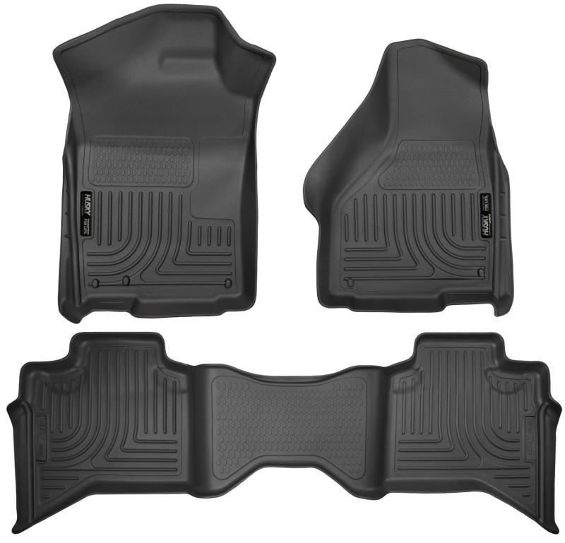 Load image into Gallery viewer, Husky Liners 09-12 Dodge Ram 1500 Quad Cab WeatherBeater Black Front &amp; Second Seat Floor Liner
