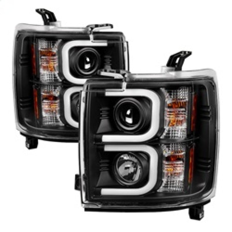 Load image into Gallery viewer, Spyder Chevy Silverado 2014-16 2500 HD Projector Headlights Light Bar DRL Blk PRO-YD-CSHD14-LBDRL-BK
