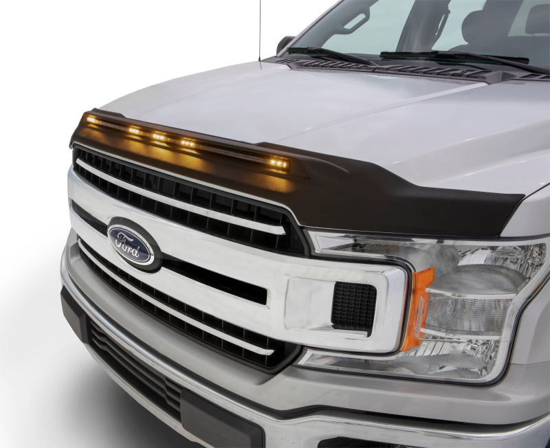 Load image into Gallery viewer, AVS 2015-2019 Ford F150 Aeroskin Low Profile Hood Shield w/ Lights - Black
