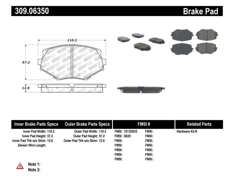 Load image into Gallery viewer, StopTech Performance 94-97/99-05 Miata w/Normal Suspension Front Brake Pads D635
