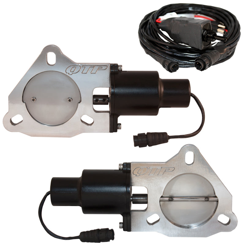 Load image into Gallery viewer, QTP 3in Bolt-On QTEC Dual Electric Cutout Valves - Pair
