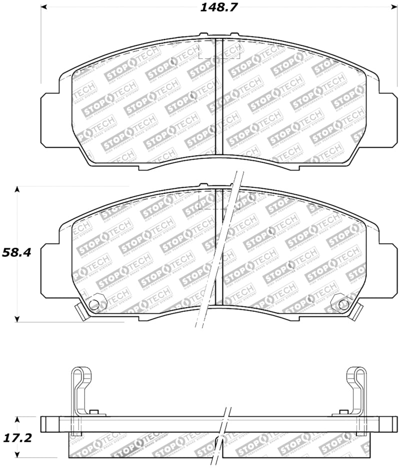 Load image into Gallery viewer, StopTech Street Touring 04-09 Acura TSX / 09 Accord V6 Coupe ONLY Front Brake Pads
