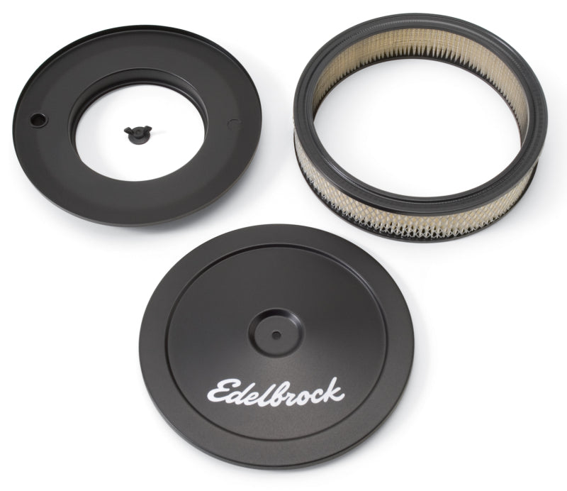 Load image into Gallery viewer, Edelbrock Air Cleaner Pro-Flo Series Round Steel Top Paper Element 10In Dia X 3 5In Black
