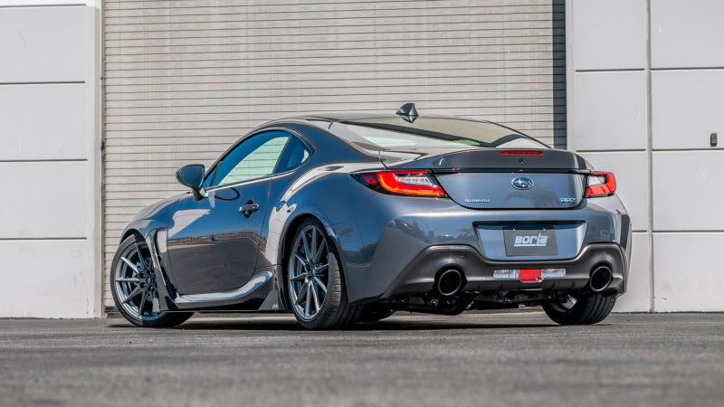 Load image into Gallery viewer, Borla 22-23 Subaru BRZ/Toyota GR86 2.4L RWD AT/MT ATAK Catback Exhaust - Black Chrome Tips
