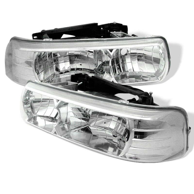 Load image into Gallery viewer, Spyder Chevy Silverado 1500/2500 99-02 Crystal Headlights Chrome HD-YD-CSIL99-C
