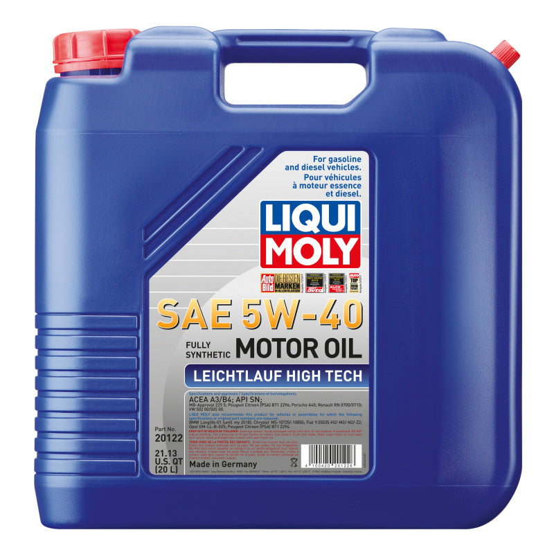 Load image into Gallery viewer, LIQUI MOLY 20L Leichtlauf (Low Friction) High Tech Motor Oil 5W40
