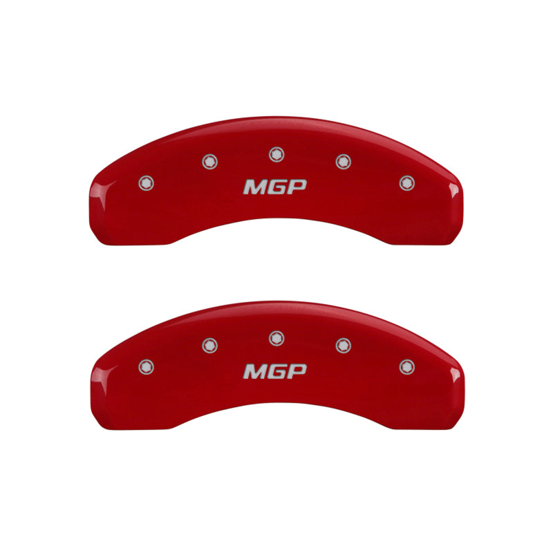 Load image into Gallery viewer, MGP 4 Caliper Covers Engraved Front &amp; Rear MGP Red finish silver ch
