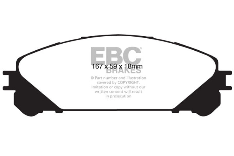 Load image into Gallery viewer, EBC 15+ Lexus NX200t 2.0 Turbo Yellowstuff Front Brake Pads
