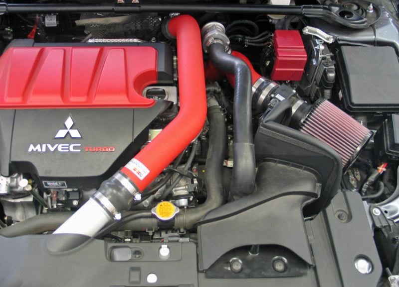 Load image into Gallery viewer, K&amp;N 08-09 Mitsubishi Evo X Wrinkle Red Typhoon Short Ram Intake
