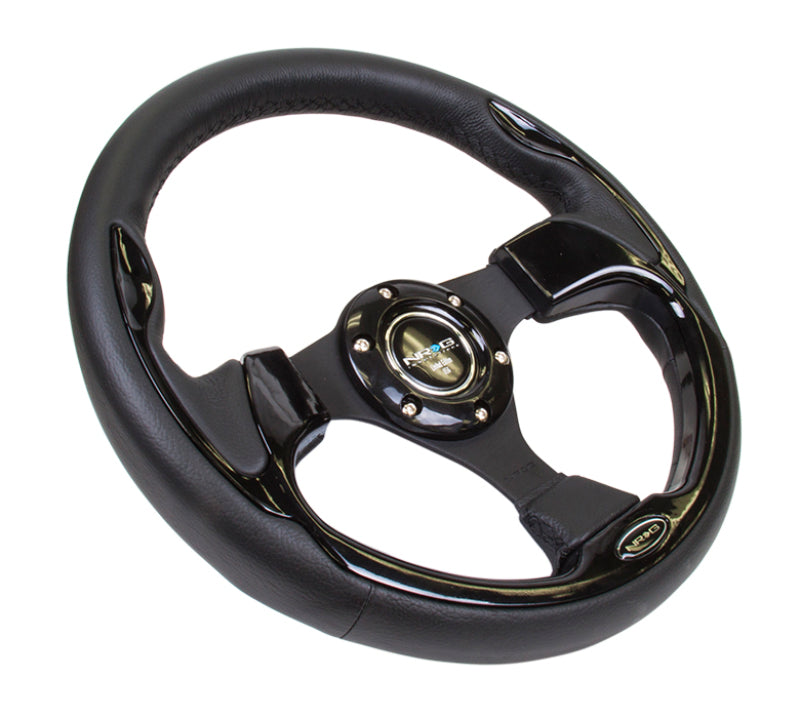 Load image into Gallery viewer, NRG Reinforced Steering Wheel (320mm) Blk w/Gloss Black Trim

