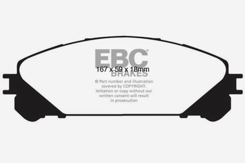 Load image into Gallery viewer, EBC 15+ Lexus NX200t 2.0 Turbo Yellowstuff Front Brake Pads
