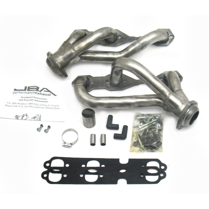 Load image into Gallery viewer, JBA 88-95 &amp; 02-03 GM S-Truck 4.3L V6 4WD 1-1/2in Primary Raw 409SS Cat4Ward Header
