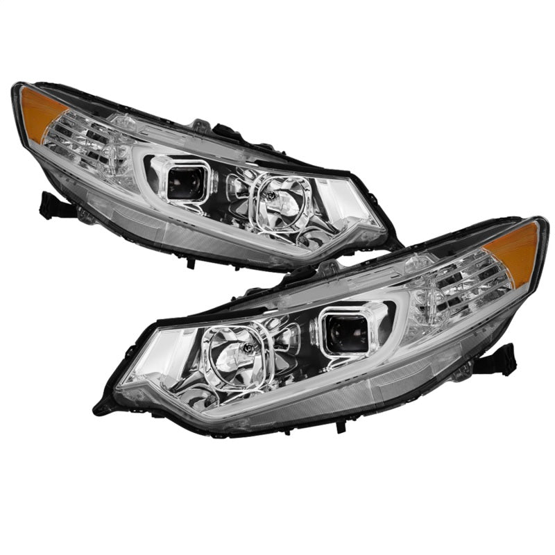 Load image into Gallery viewer, xTune 09-14 Acura TSX Projector Headlights - Light Bar DRL - Chrome (PRO-JH-ATSX09-LB-C)
