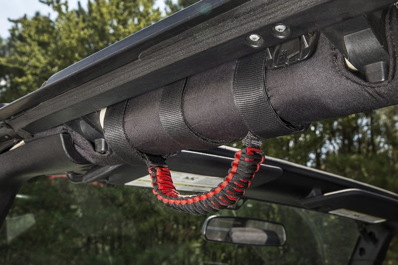 Load image into Gallery viewer, Rugged Ridge Paracord Grab Handles Red/Black Pair
