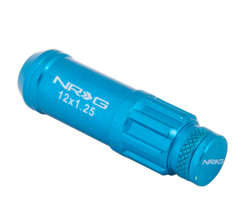 Load image into Gallery viewer, NRG 700 Series M12 X 1.25 Steel Lug Nut w/Dust Cap Cover Set 21 Pc w/Locks &amp; Lock Socket - Blue

