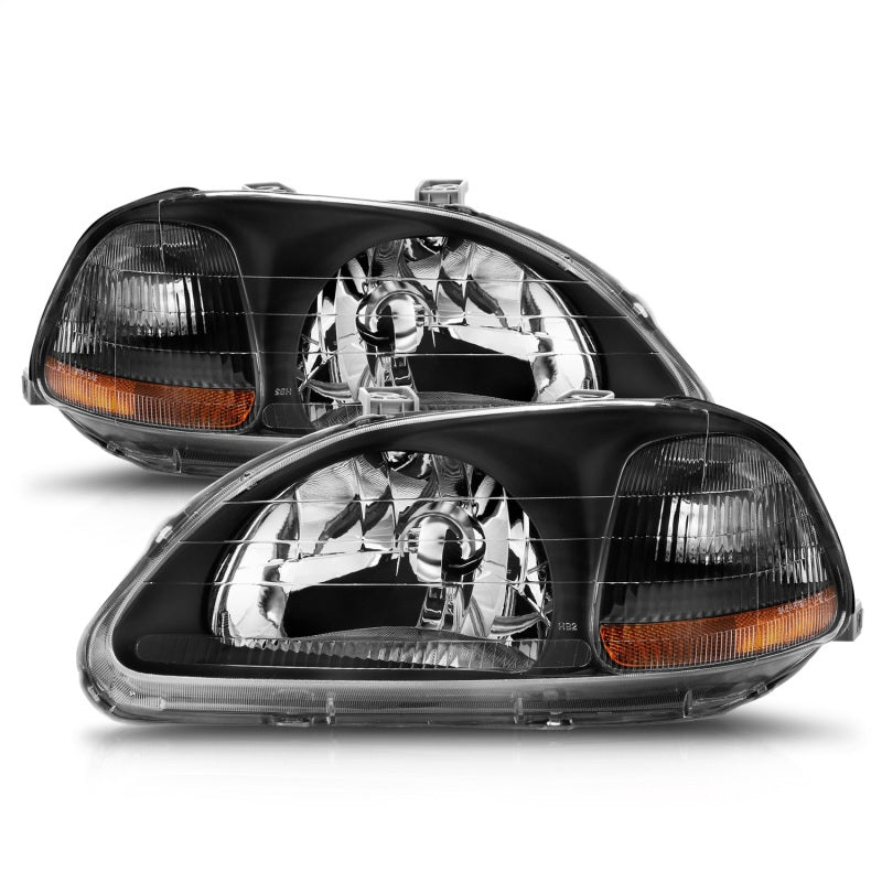 Load image into Gallery viewer, ANZO 1996-1998 Honda Civic Crystal Headlights Black
