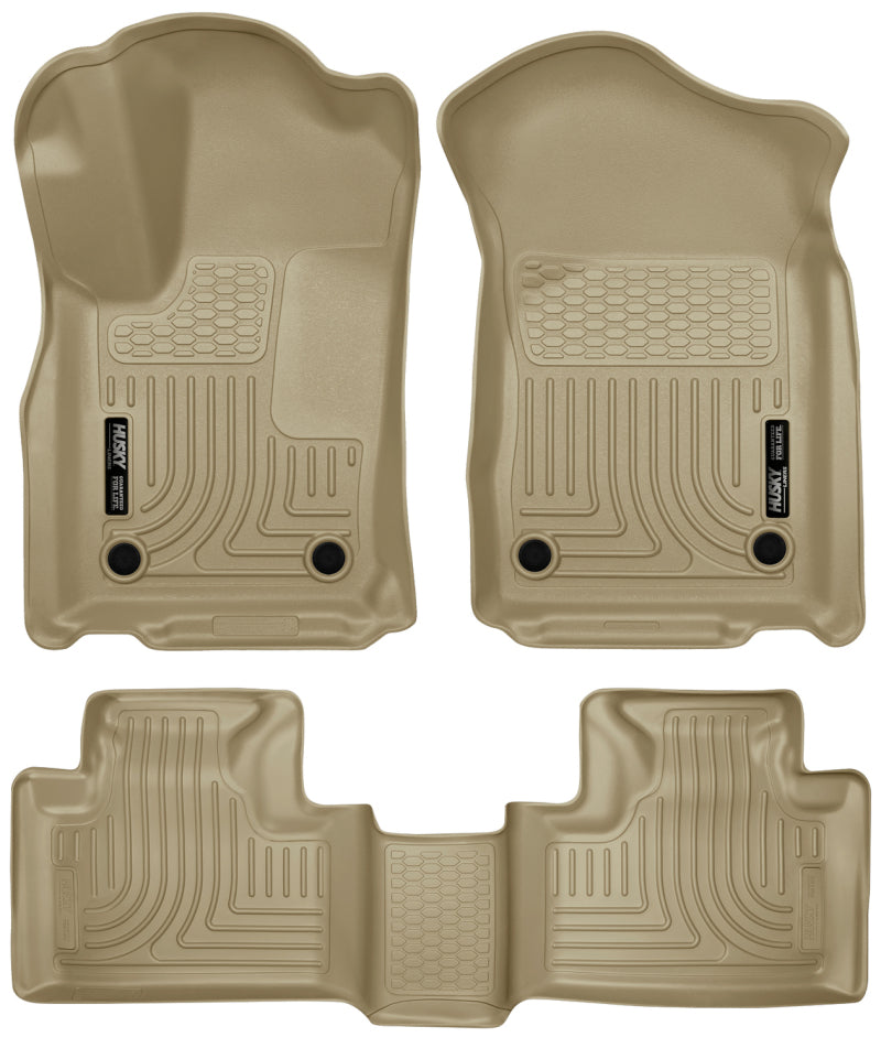 Load image into Gallery viewer, Husky Liners 16-22 Dodge Durango Weatherbeater Tan Front &amp; 2nd Seat Floor Liners
