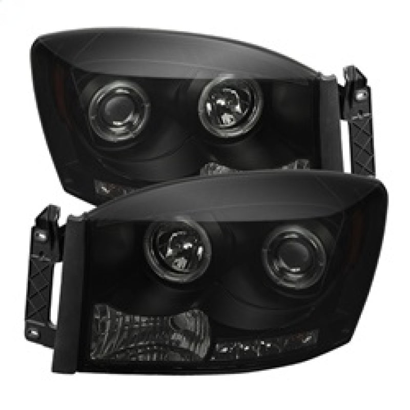 Load image into Gallery viewer, Spyder Dodge Ram 1500 06-08 06-09 Projector Headlights LED Halo LED Blk Smke PRO-YD-DR06-HL-BSM
