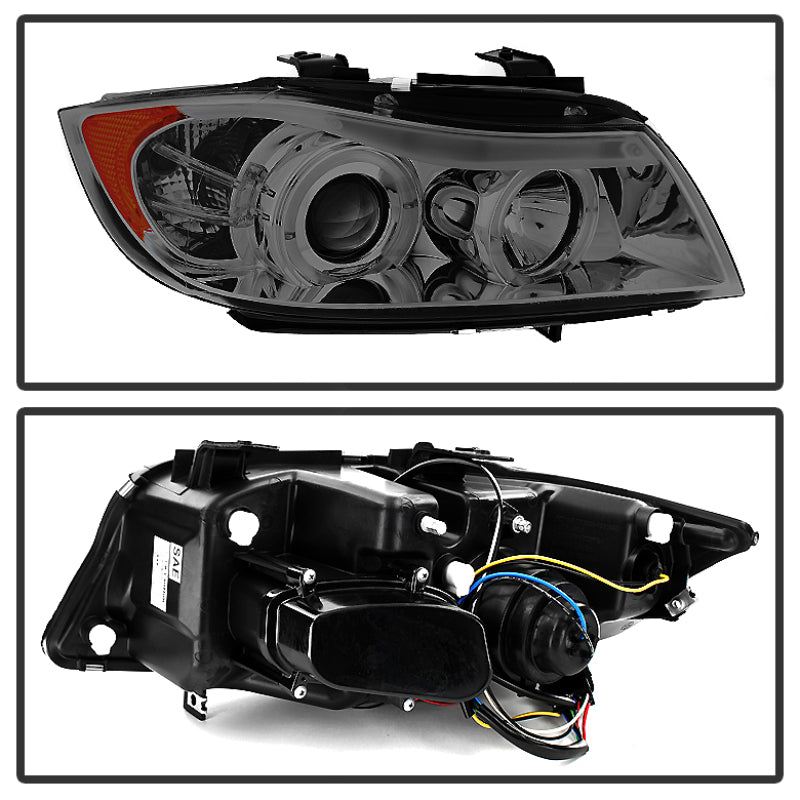 Load image into Gallery viewer, Spyder BMW E90 3-Series 06-08 (4 dr) Proj LED Halo Amber Reflctr Rplc Bulb Smke PRO-YD-BMWE9005-AM-S
