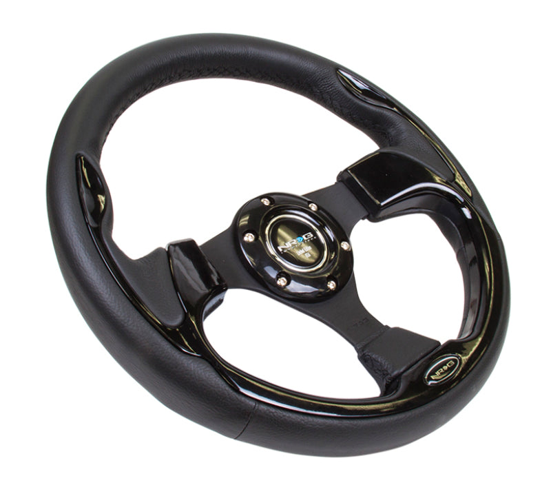 Load image into Gallery viewer, NRG Reinforced Steering Wheel (320mm) Blk w/Gloss Black Trim
